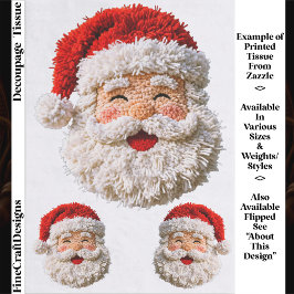 Papel De Seda Punch Needle & Crochet Rostos de Papai Noel ER6L D