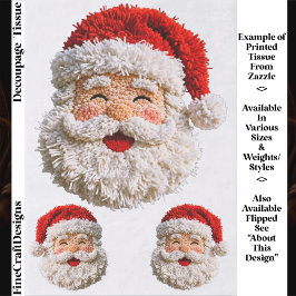 Papel De Seda Punch Needle & Crochet Rostos de Papai Noel ER6R D