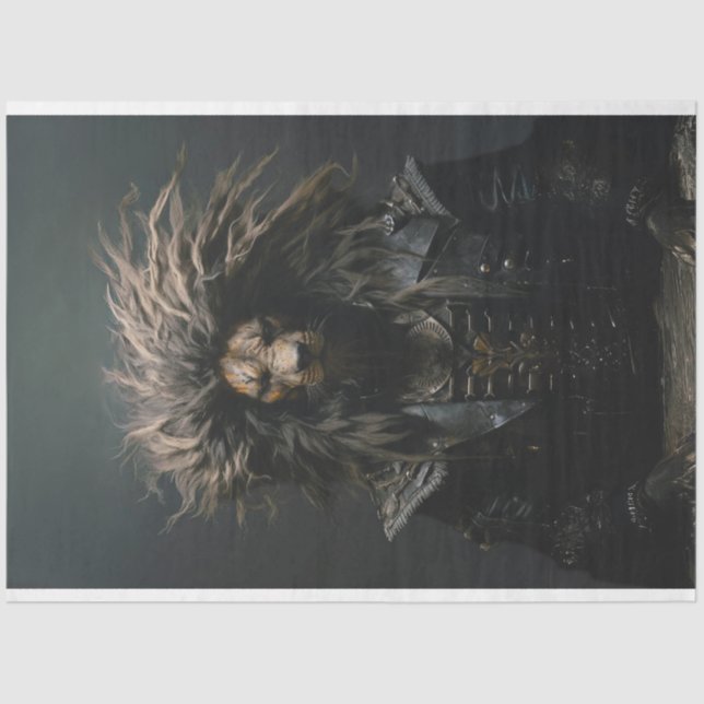 Papel De Seda Punk Gang African Lion in Leather Decoupage (Frente )