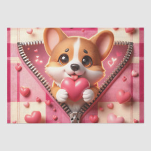Papel De Seda Puppy 3D em forma de fundo rosa e branco (24)