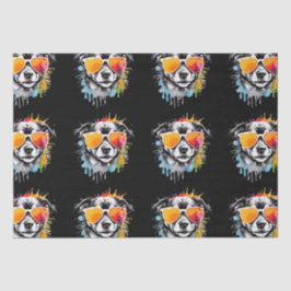 Papel De Seda Puppy colorido com óculos escuros