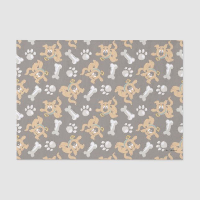 Papel De Seda Puppy Scooby-Doo Bone & Paw Print Patterno (Frente )