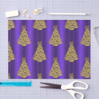 Papel De Seda Purple and Gold Christmas 