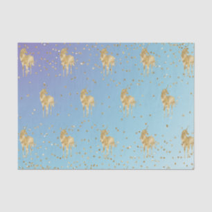 Papel De Seda Purple Aqua Dourada Sparkle Unicorn