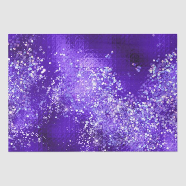 Papel De Seda Purple Glitter Sparkle Glam Elegant Design (Frente )