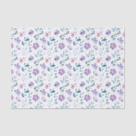 Papel De Seda Purple Green Watercolor Wildflower