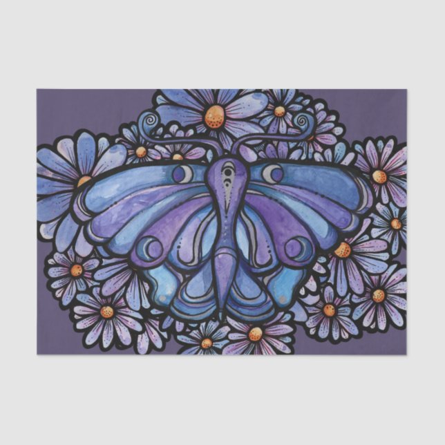 Papel De Seda Purple Moon Daisies (Frente )
