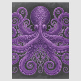 Papel De Seda Purple Octopus Victorian Steampunk Kraken