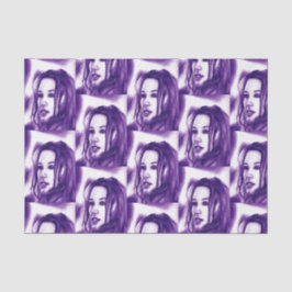 Papel De Seda Purple People Woman Portrait Original Art