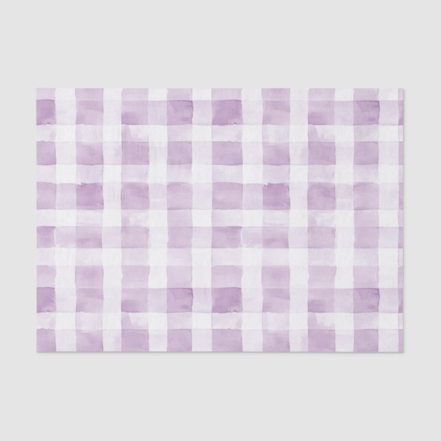 Papel De Seda Purple White Plaid Stripes  (Frente )