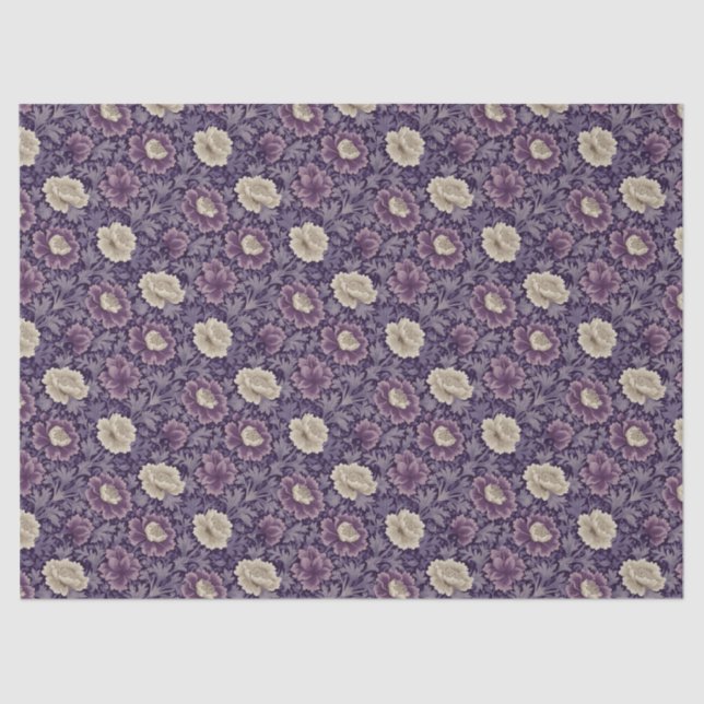 Papel De Seda Purple William Morris Style Floral (Frente )