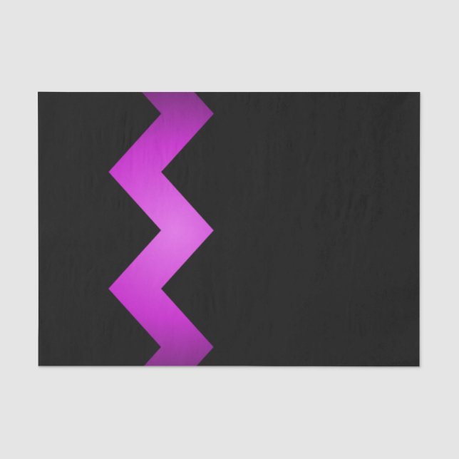Papel De Seda Púrpura Clássica Zigzag em Preto (Frente )