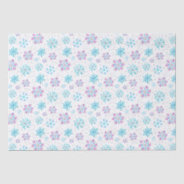 Papel De Seda Púrpura e azul Flocos de neve do inverno