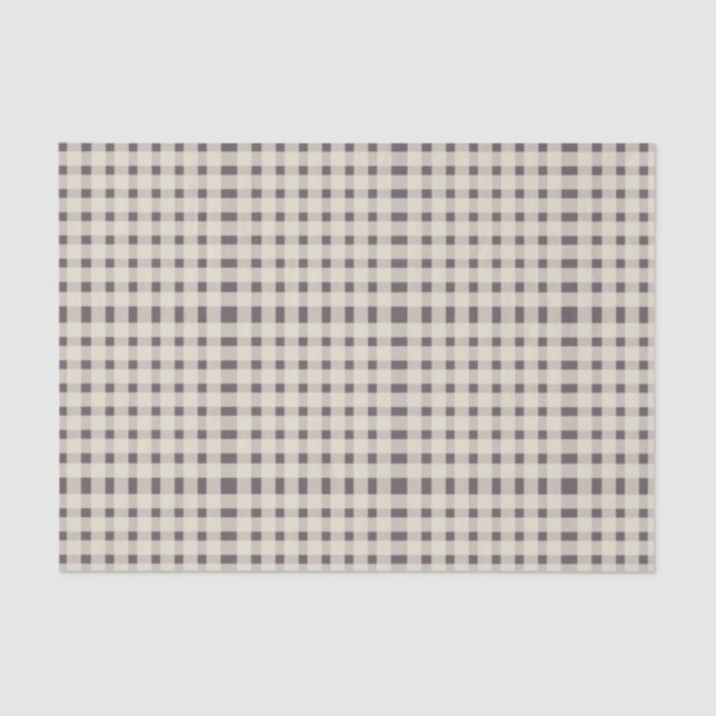 Papel De Seda Púrpura Ivory Gingham Pattern (Frente )