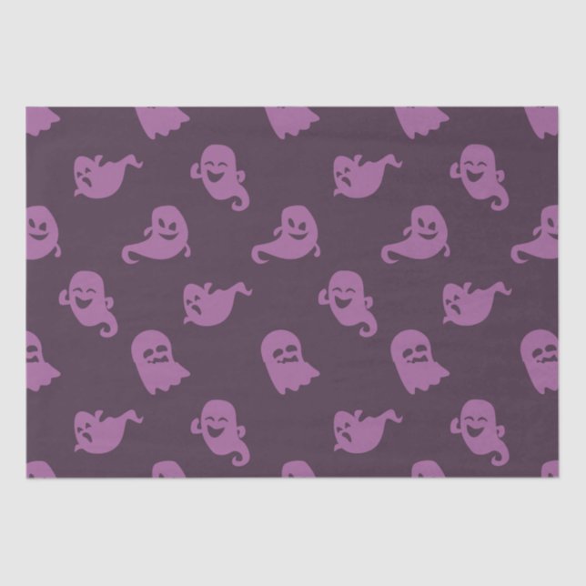 Papel De Seda Púrpura Luz Fantasmas Escuros Halloween Roxo (Frente )