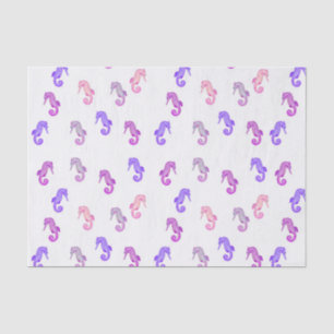 Papel De Seda Púrpura rosa e Lilac-Tiny Seacavalo Padrão