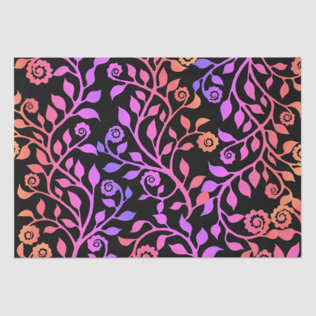 Papel De Seda Púrpura Rosa Preta Púrpura Púrpura Púrpura Púrpura (Frente )