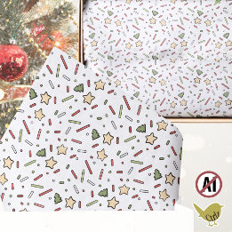 Papel De Seda Purpurina de Natal para Biscoitos Festivos