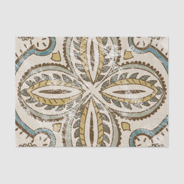 Papel De Seda Quadrado de Batik não embelezado III (Frente )