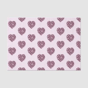 Papel De Seda Quadrado Rosa Cherry e coração de Diamond