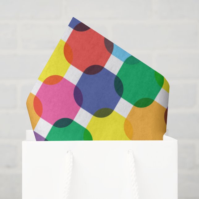 Papel De Seda Quadrados Coloridos  (Sacola de presentes)