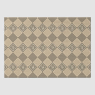 Papel De Seda Quadrados de flores rabiscadas em mosaico
