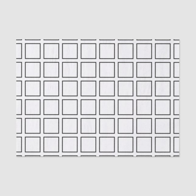 Papel De Seda Quadrados Descritos Pretos (Frente )