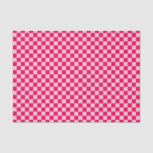 Papel De Seda Quadro de Verificação Clássico de Combinação Rosa