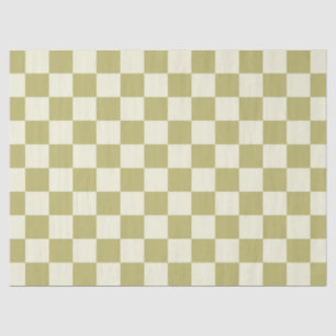 Papel De Seda Quadro de Verificação de Khaki e Beige Escuros