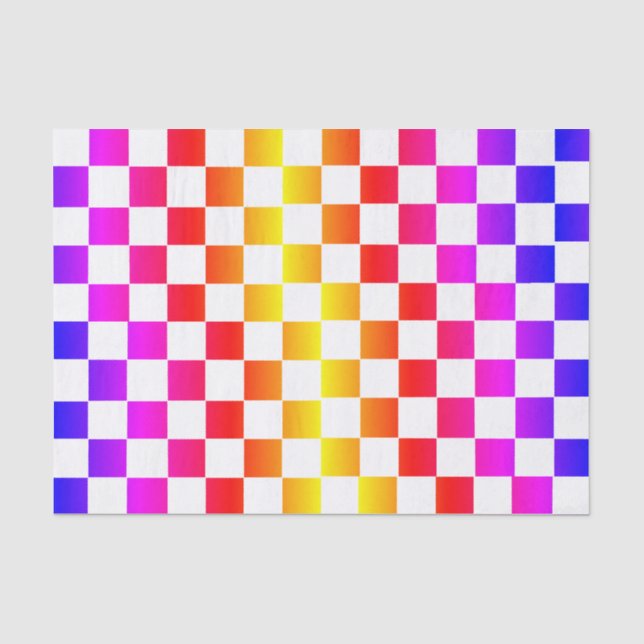Papel De Seda Quadro de verificação do arco-íris (Frente )
