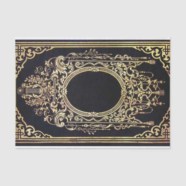 Papel De Seda Quadro Dourado ornamentado de Falln (aperfeiçoe (Frente )