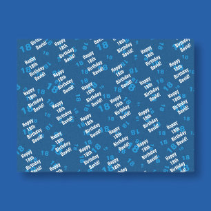 Papel De Seda Qualquer idade e nome personalizado feliz aniversá
