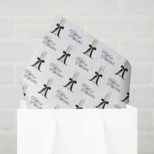 Papel De Seda Quarenta e Fantástico Chic Champanhe Laço Aniversá