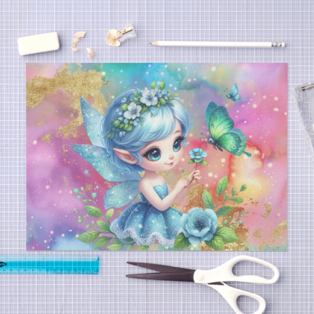 Papel De Seda Quarto de menina fofo decoupage de fada  (Arte )
