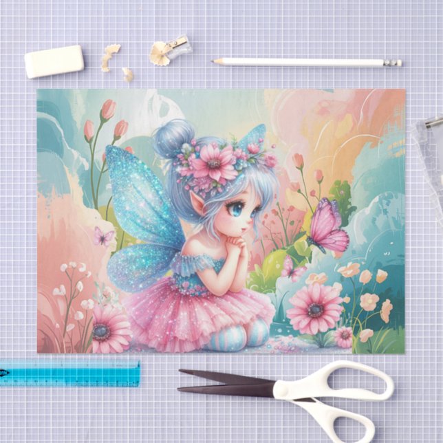 Papel De Seda Quarto de menina fofo fada decoupage  (Arte )