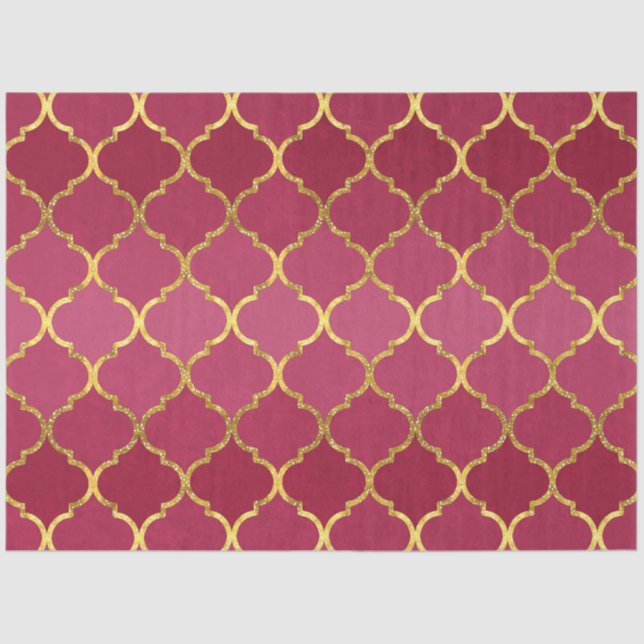 Papel De Seda Quatrefoil de ouro de moda elegante (Frente )