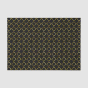 Papel De Seda Quatrefoil Dourado Chic Black