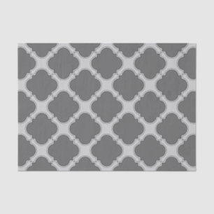 Papel De Seda Quatrefoil em tons de cinza