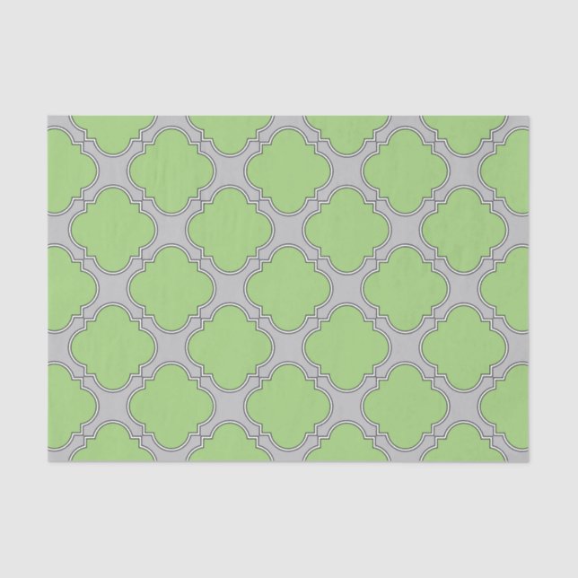 Papel De Seda Quatrefoil Verde (Frente )