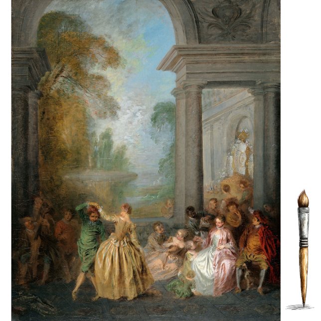 Papel De Seda Quatro dançarinos em um Pavilhão de Jean-Baptiste  (Criador carregado)