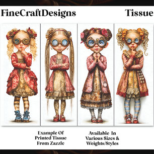 Papel De Seda Quatro Garotas Steampunk Fofas e Excêntricas DV3R 