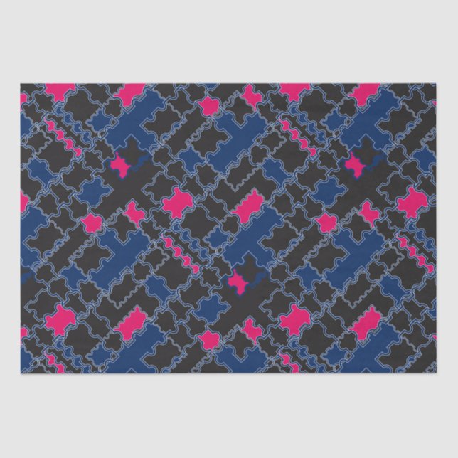 Papel De Seda quebra-cabeça de abstrato elementos de elementos d (Frente )