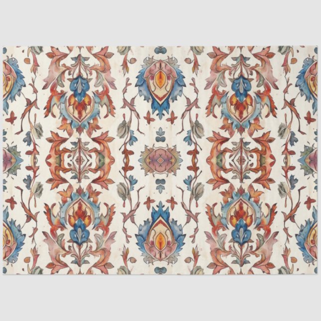 Papel De Seda Quebra Rústica com Decoupage Azul (Frente )