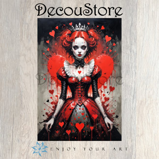 Papel De Seda Queen of Hearts Decoupage