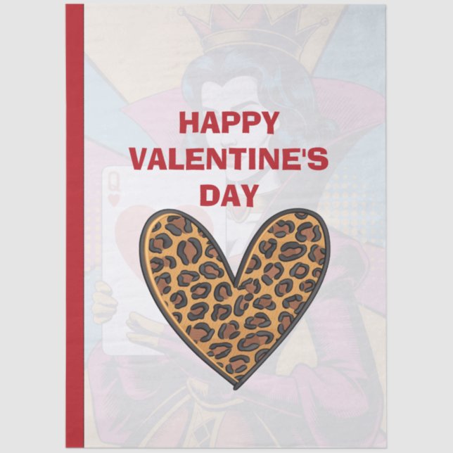 Papel De Seda Queen of Hearts Pop Art Woman (Frente )