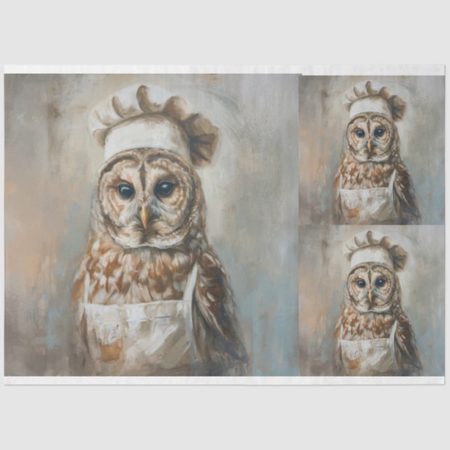 Papel De Seda Quem cozinha para você Coruja X3 Decoupage (Frente )