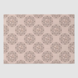 Papel De Seda Quente Mocha Rococo Revival Lotus Bolinhas Mandala