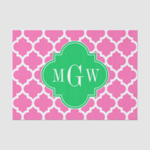 Papel De Seda Quente Rosa Com O Marroquino #5 Emerald 3 Monogram