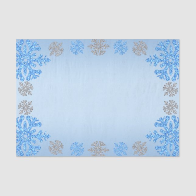 Papel De Seda Quinceañera Ice Blue Silver Floco de Neve de inver (Frente )