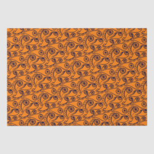 Papel De Seda Quirky Paisley Eye Pattern Creepy Dia de as Bruxas